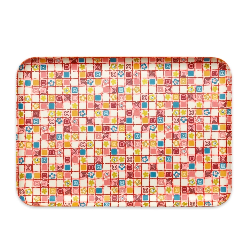 タツクラフト 友禅和紙トレー L 39cm 2枚セット 梅桜 格子 【Tk319】【ttcf128】