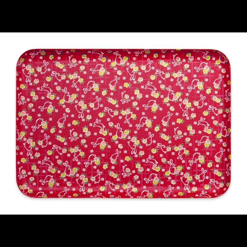 タツクラフト 友禅和紙トレー L 39cm 2枚セット 小花 舞うさぎ 【Tk322】【ttcf131】