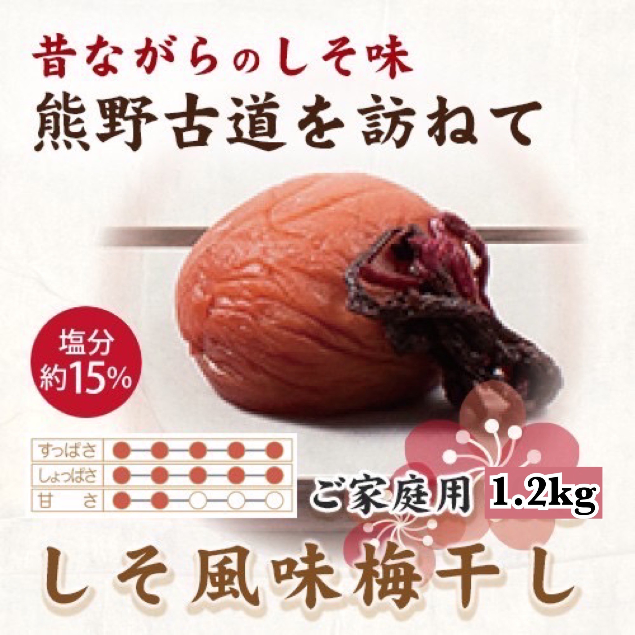 紀州南高梅 しそ風味梅干 1.2kg ご家庭用 【US14】【uts022】