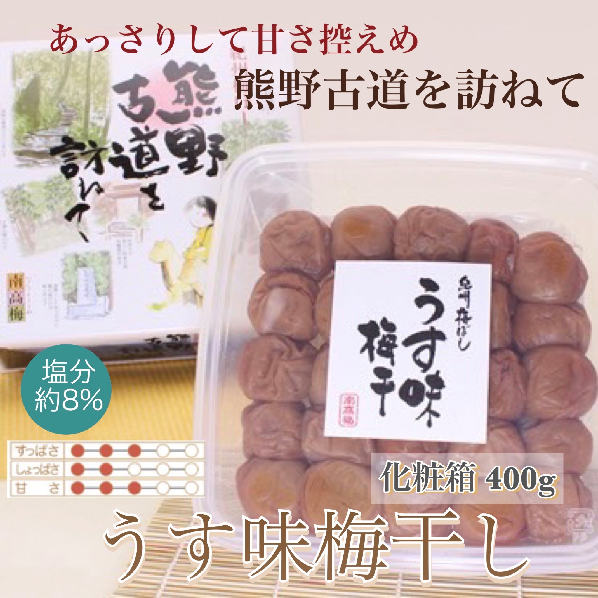 【贈答用】紀州南高梅 うす味梅 400g 化粧箱入 【US25】【uts044】
