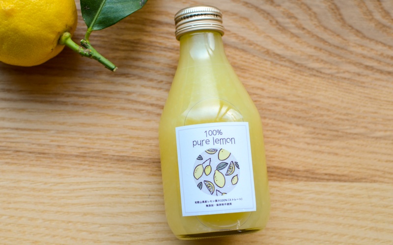 和歌山県産レモン果汁（ストレート・果汁100%）180ml×5本【uttn008】