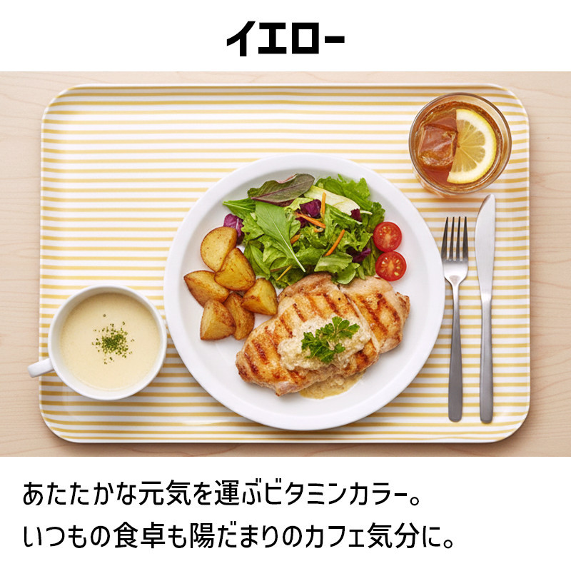 TATSU-CRAFT マグネットトレー SS 21.5cm ストライプ YE イエロー すべり止め付き ［Tk1049］