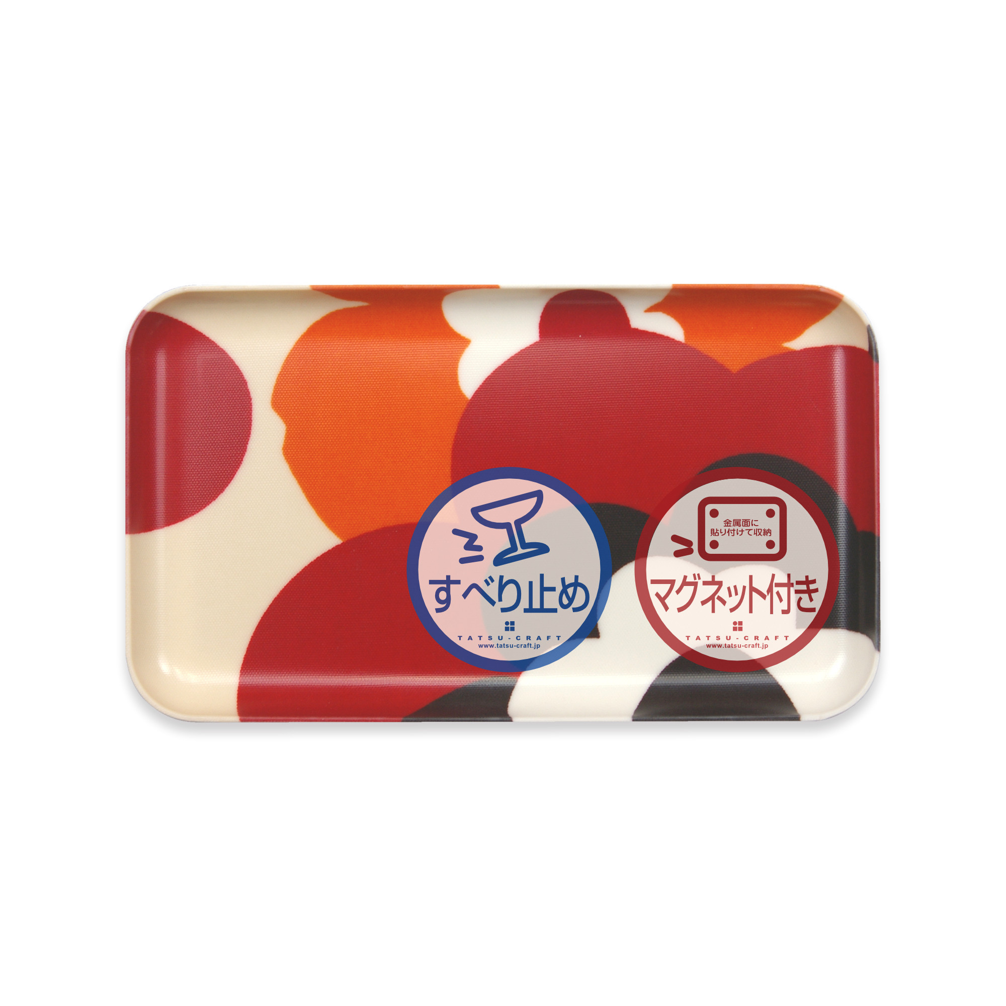 TATSU-CRAFT マグネットトレー SS 21.5cm フフラ SR サンシャインレッド すべり止め付き ［Tk1059］