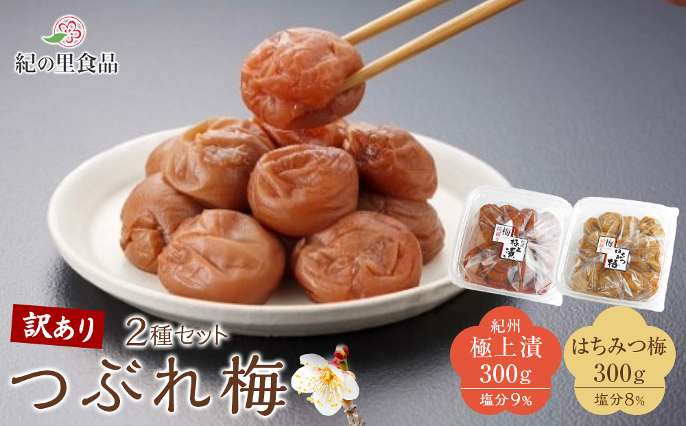 梅干し つぶれ梅 2種セット 極上漬&はちみつ梅 300g×2 [Kn13]