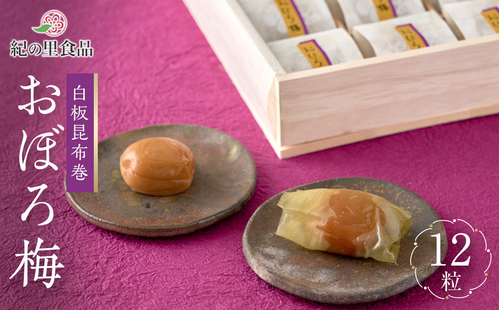 梅干し 紀州南高梅 白板昆布巻おぼろ梅 12粒 [Kn24]和歌山県産 うめぼし