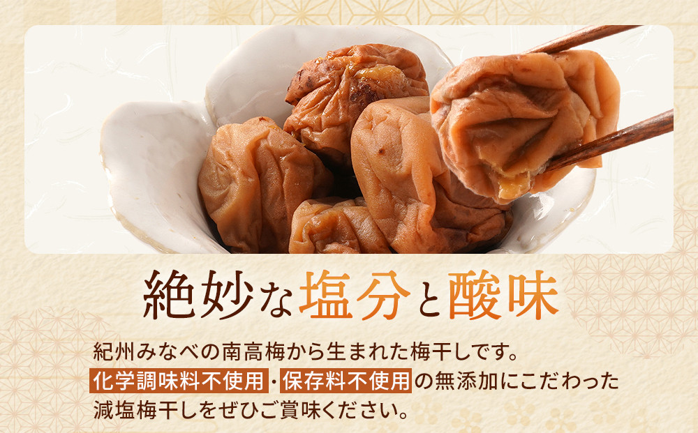 訳あり 無添加 梅干し 紀州梅香の減塩3%つぶれ梅 約1kg(500g x 2) 中~大粒 はねだし梅 紀州南高梅 産直) 3-G［KU3］baiko005A