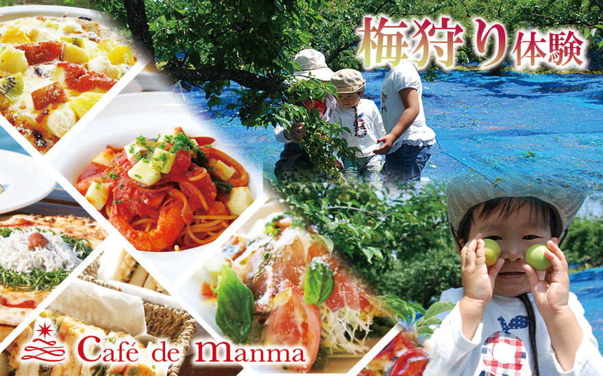 カフェドマンマ食事券2000円分＆梅狩り体験チケット ※≪6月1日～15日≫のみ体験受付可 iwasho007A