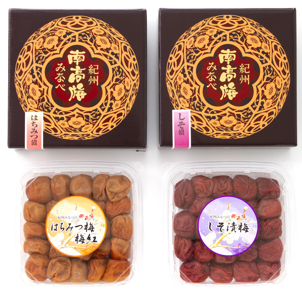 紀州みなべの南高梅 しそ漬・はちみつ梅 各400g セット yplu019A