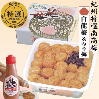 本場紀州　白龍梅1.5kg＆ねり梅　yokosho008A