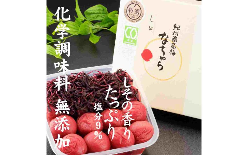 紀州産南高梅 なちゅら しそ漬 300g 塩分9％ tnht003A【tnht003A】