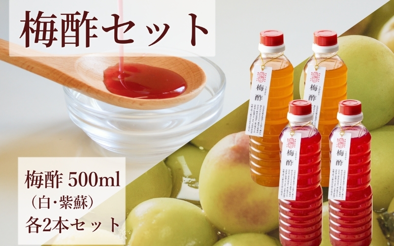 【梅ボーイズ】無添加 紀州南高梅の梅酢4本セット（白・紫蘇）天日塩使用 【umehkr023】
