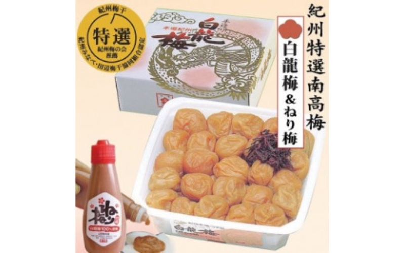 本場紀州　白龍梅1.5kg＆ねり梅　【yokosho008A】