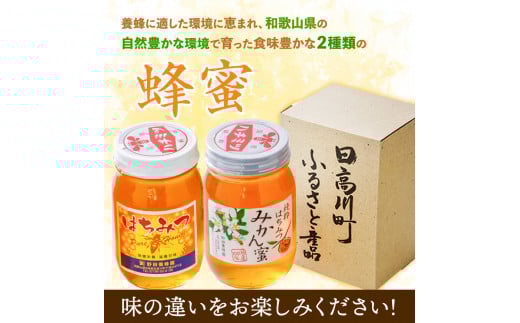 【和歌山県日高川町】みかん蜂蜜と百花蜜蜂蜜２種類セット道の駅SanPin中津《90日以内に出荷予定(土日祝除く)》和歌山県---wshg_spn2_90d_24_22000_2p---