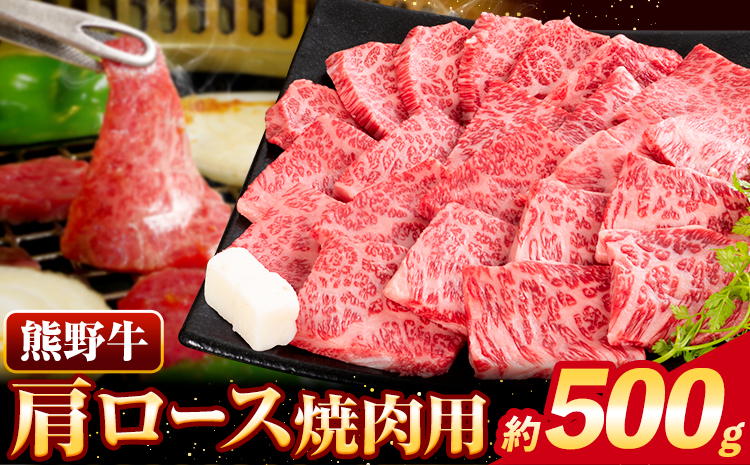 牛肉 熊野牛 肩ロース 焼肉用 500g 株式会社Meat Factory《30日以内に出荷予定(土日祝除く)》和歌山県 日高川町 熊野牛 牛 和牛 焼肉 ロース カタ---wshg_fmfy24_30d_24_20000_500g---st-p