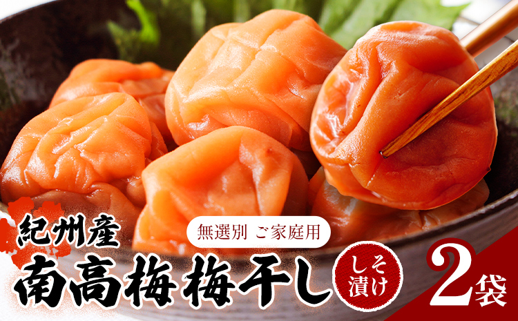 【数量限定！3～7営業日出荷】紀州 南高梅 梅干し しそ漬け 2袋 送料無料 メール便 ご家庭用 無選別 《3-7日以内に発送予定(土日祝日除く)》和歌山県 日高川町 しそ梅 はちみつ梅---iwfn_wlocal2_wkd_25_4000_440g---
