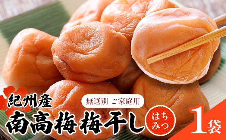 【数量限定！3～7営業日出荷】紀州 南高梅 梅干し はちみつ 1袋 送料無料 メール便 ご家庭用 無選別 《3-7日以内に発送予定(土日祝日除く)》和歌山県 日高川町 しそ梅 はちみつ梅---iwfn_wlocal4_wkd_25_2500_220g---