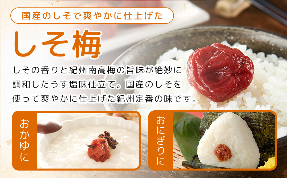 紀州南高梅 口熊野 ご家庭用 1kg しそ梅 塩分約12％