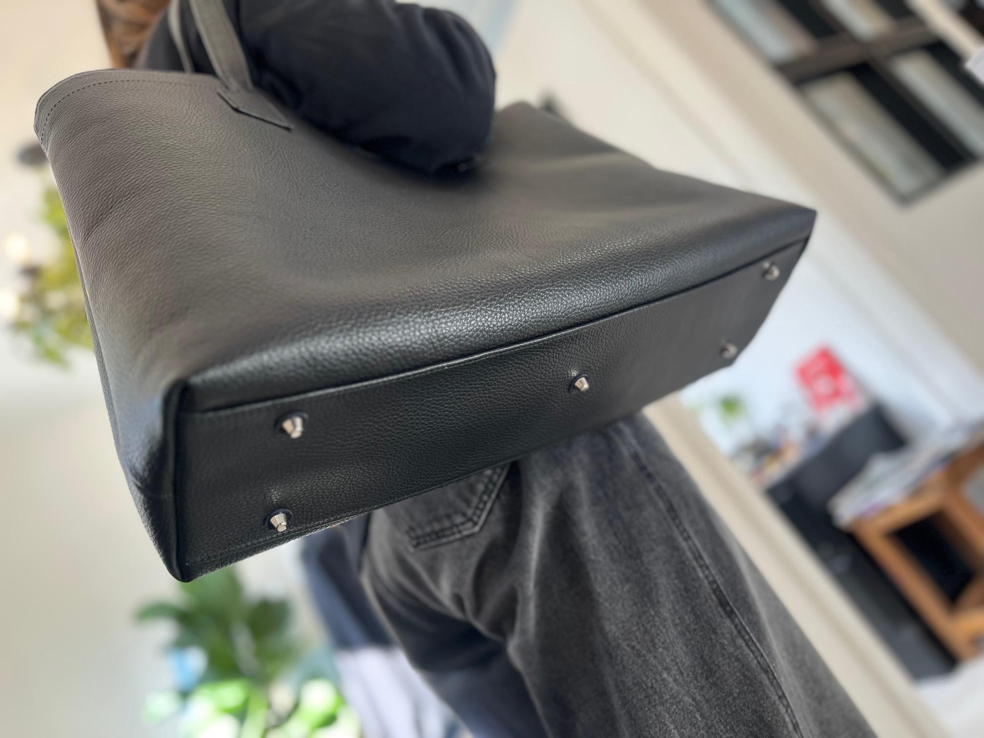 革職人が作った 本革トートバッグ L シュリンクブラック