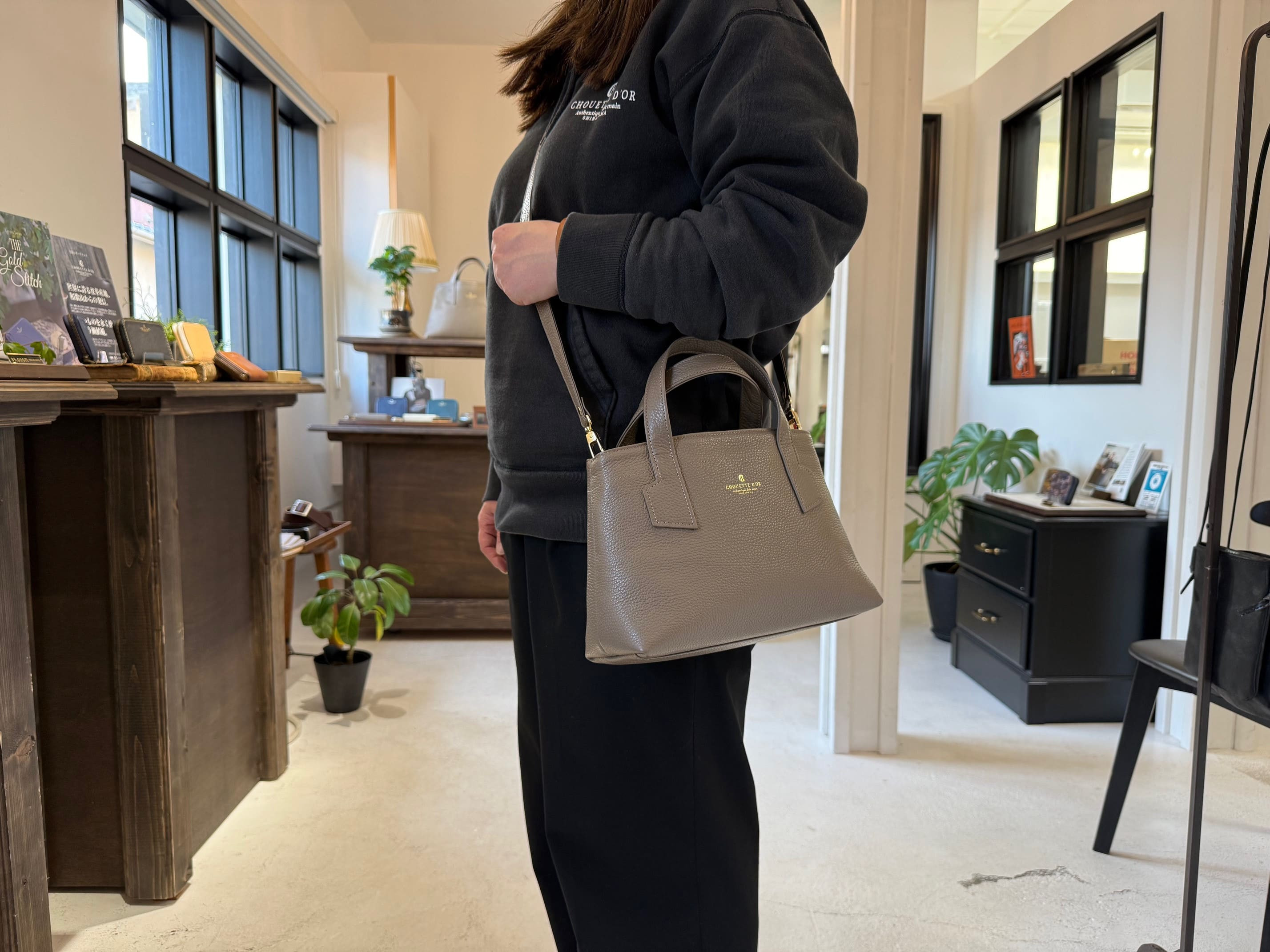 革職人が作った本革トートバッグXSシュリンク【トープ】