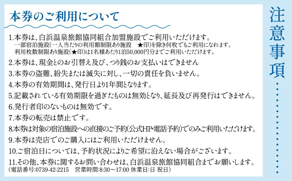 白浜温泉旅館協同組合加盟施設 共通宿泊割引券 15000円相当