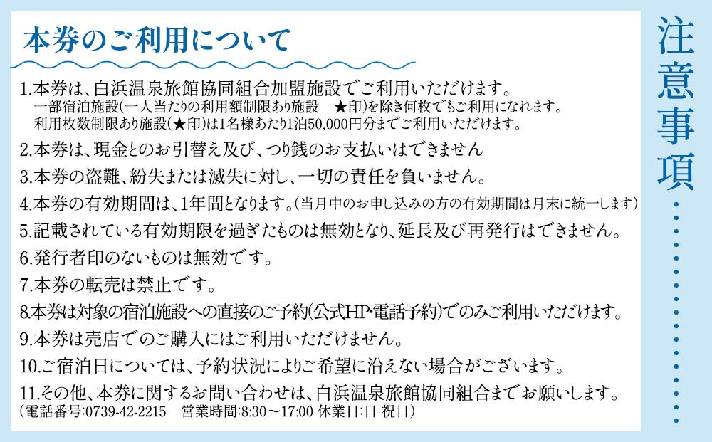 白浜温泉旅館協同組合加盟施設 共通宿泊割引券 30000円相当