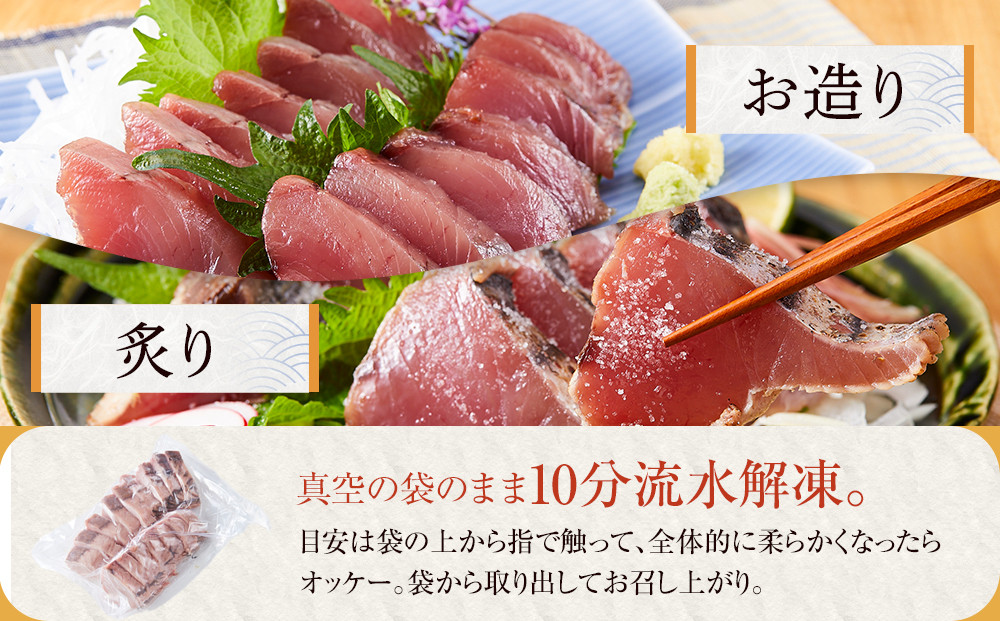 白浜日帰り鰹刺身 約200g たたき 約200g 満足セット