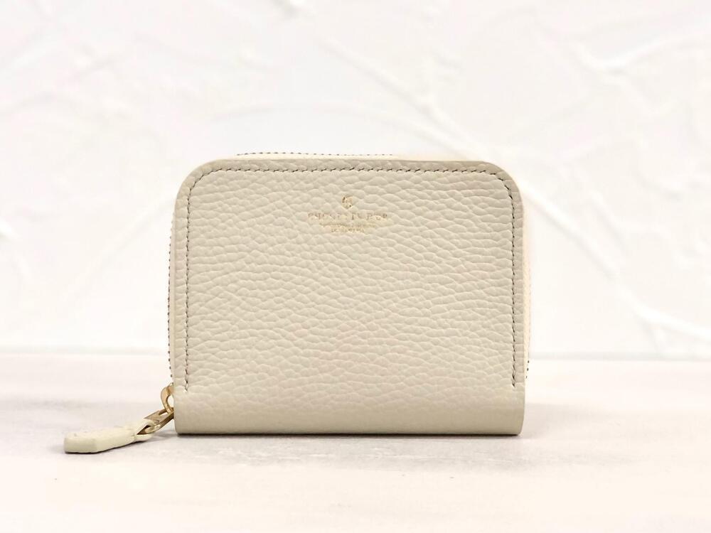 革職人が作る本革コンパクトウォレット【アイボリー】