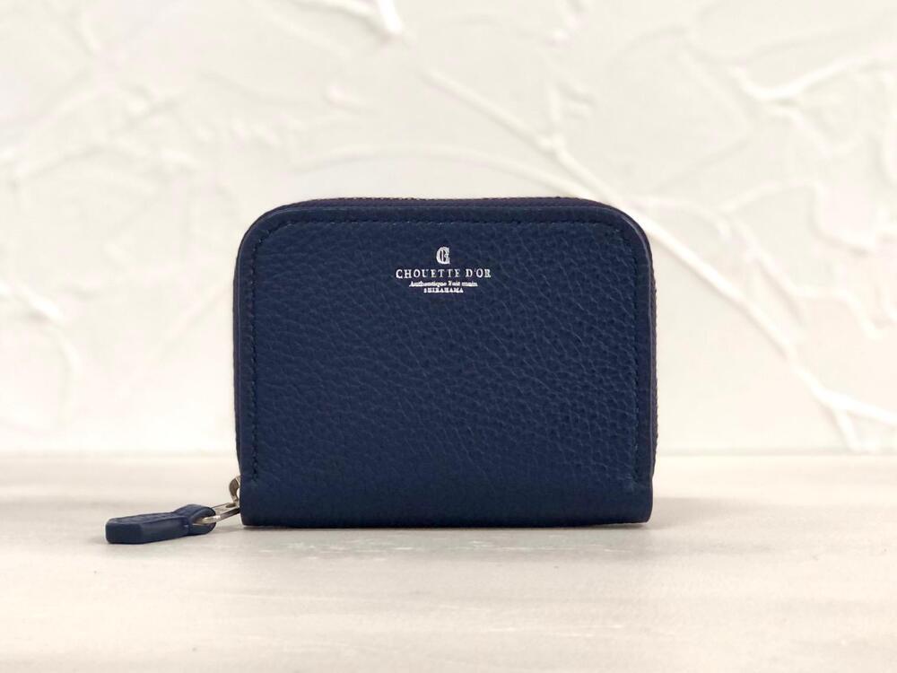 革職人が作る本革コンパクトウォレット【ネイビー】