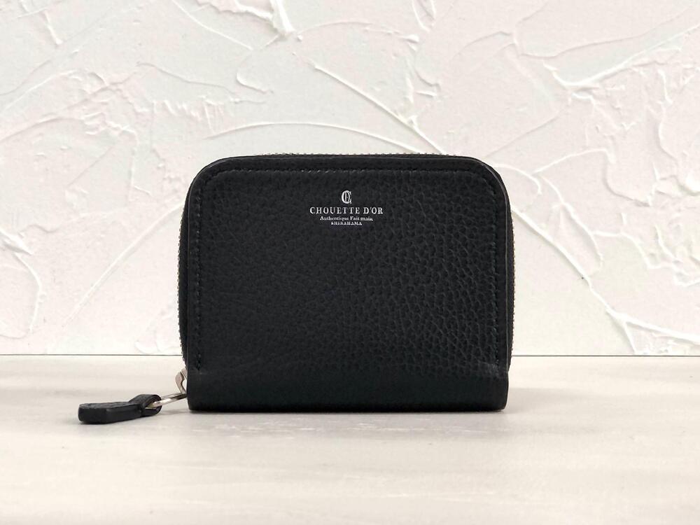 革職人が作る本革コンパクトウォレット【ブラック】