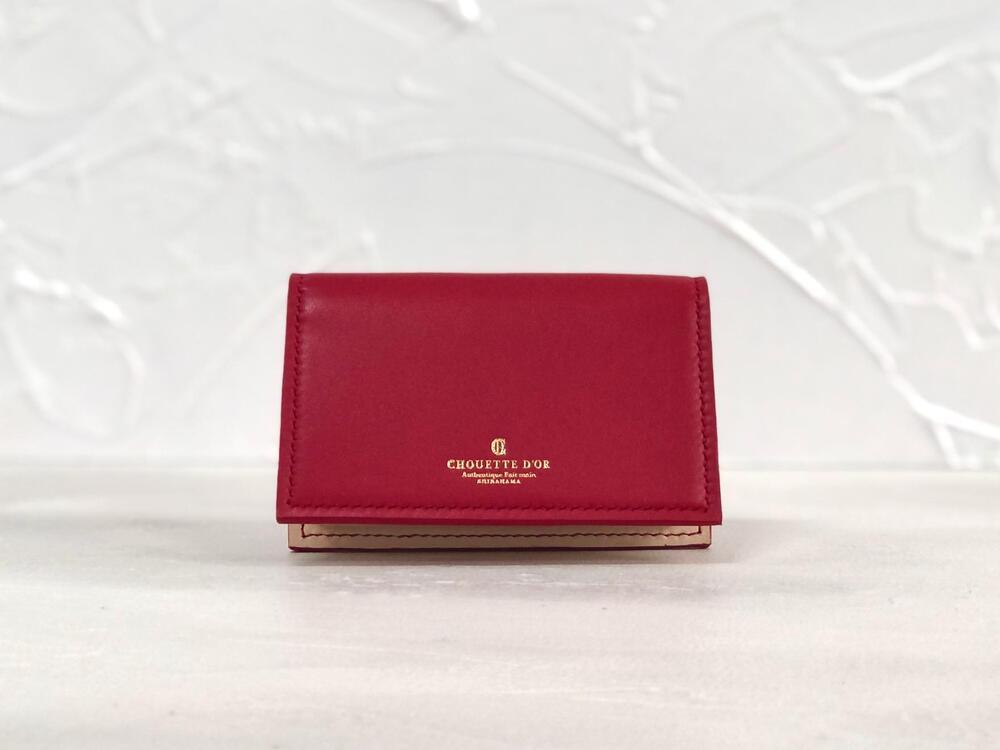 革職人が作る本革名刺入れ/Card case【レッド】
