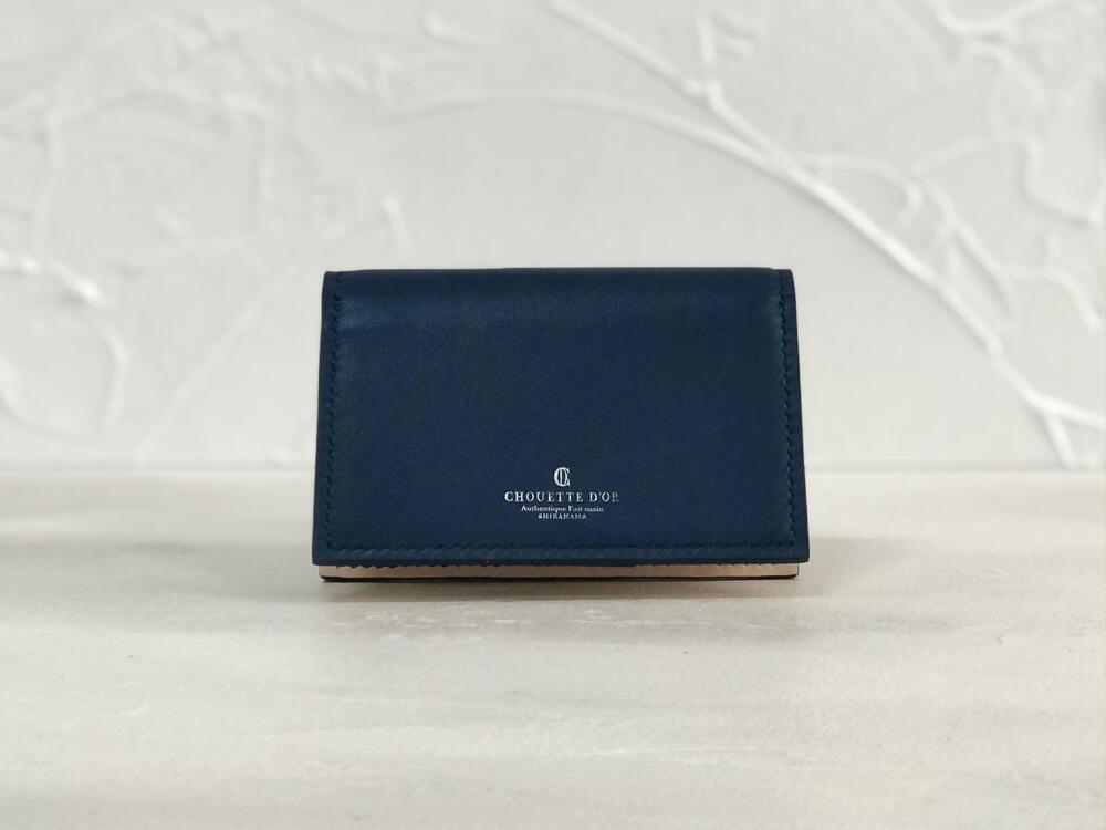 革職人が作る本革名刺入れ/Card case【ネイビー】