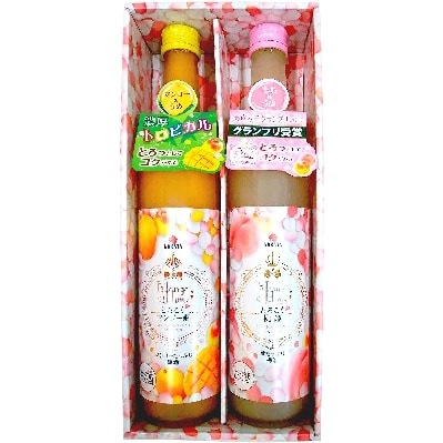 相性ぴったりの果実梅酒姫シリーズ和歌山県産とろこく梅酒2本ギフトセット(桃姫＆マンゴー姫)