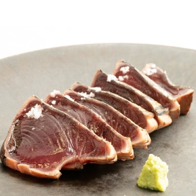 【年末12/25～30発送予定】冷凍黄金藁焼き戻りカツオタタキ (藻塩セット)1kg【配送不可地域：離島】