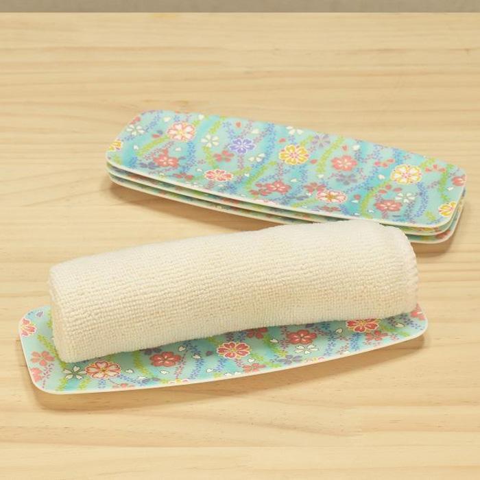 友禅和紙おしぼりトレー 5枚セット 梅桜 桜流れ タツクラフト 【Tk26】