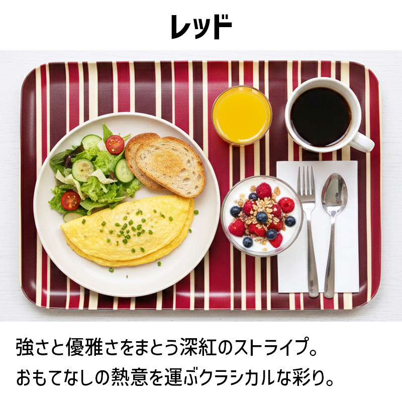 TATSU-CRAFT マグネットトレー SS 21.5cm トリノストライプ RD レッド すべり止め付き ［Tk1057］