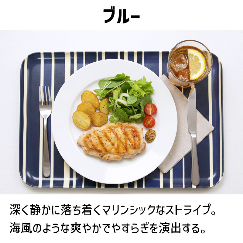 TATSU-CRAFT マグネットトレー M 33cm トリノストライプ BL ブルー すべり止め付き ［Tk1087］