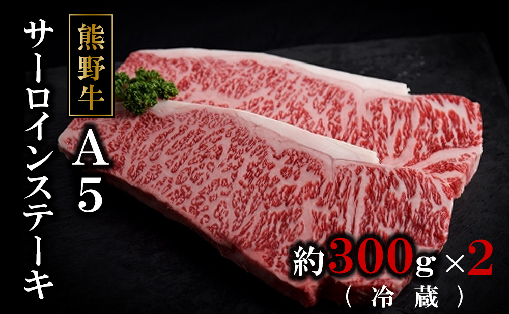 【12月末まで限定寄付額】【年内発送可】特選熊野牛Ａ５サーロインステーキ300g×2（冷蔵）