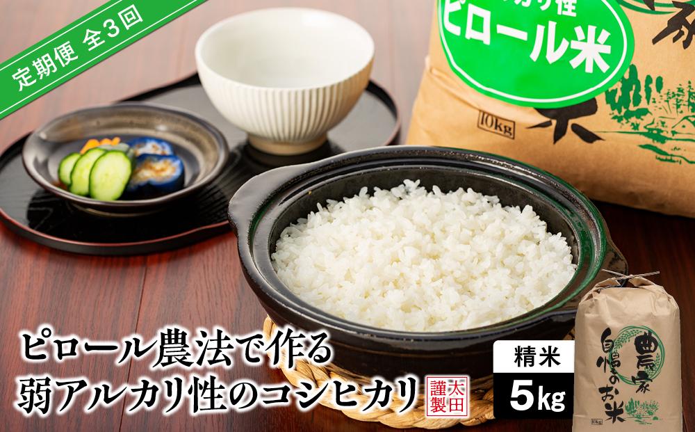 【定期便　全3回】ピロール農法で作る弱アルカリ性のコシヒカリ 5kg
