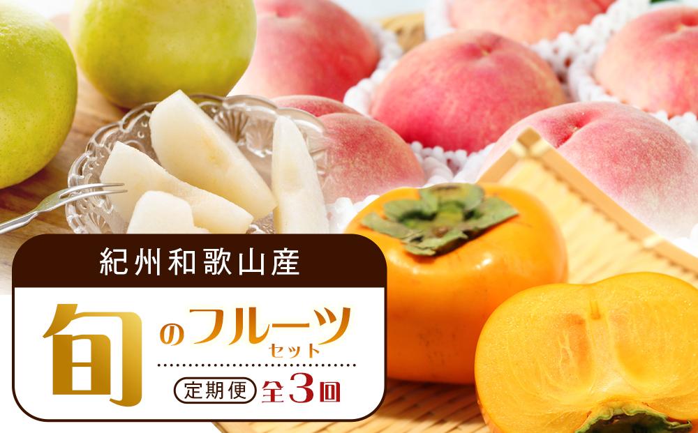 【7・8・10月 全3回】紀州和歌山産旬のフルーツセット（桃・梨・ひらたねなし柿）定期便 【魚鶴商店】【UT68】