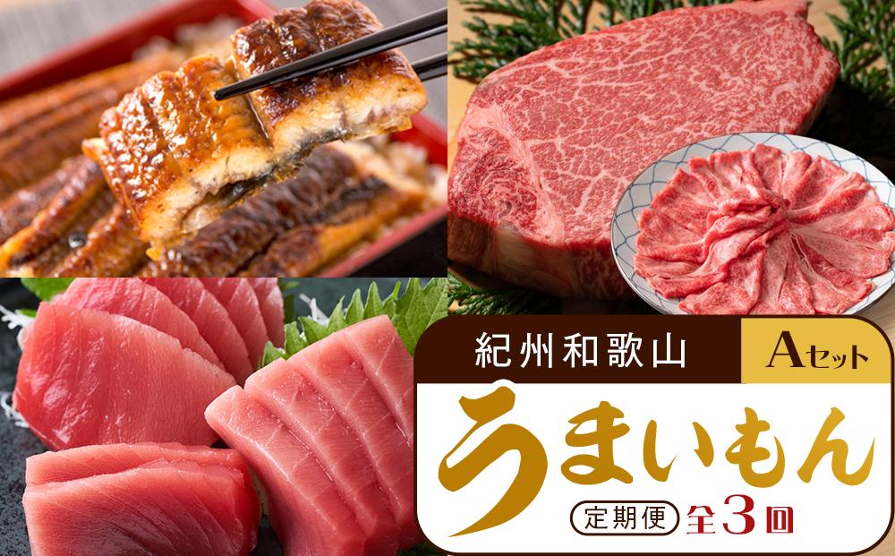 【定期便 全3回】紀州和歌山うまいもんセットA（生まぐろ・うなぎ蒲焼・熊野牛）【UT125】