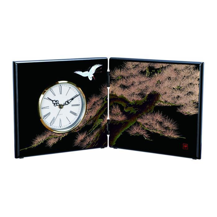 木製 屏風時計 黒 飛祥【YG133】