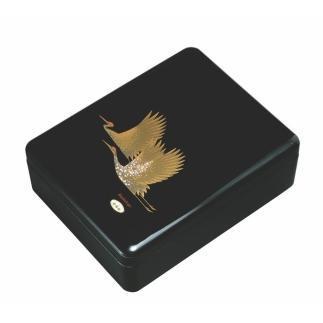 紀州漆器 新丸型文庫DX 黒 雅鶴【YG339】