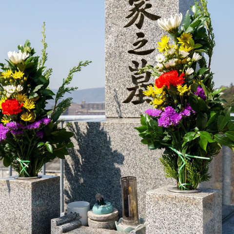 お墓掃除＋仏花１対