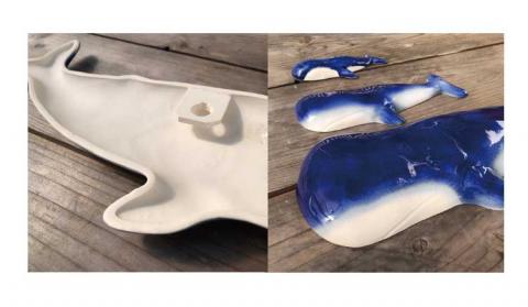 くじらの壁掛けセットA（マッコウ鯨の壁掛け）【hok109】