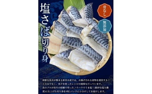 骨なし 無添加 塩さば 切身 60g × 12枚 (4枚入り3セット) / さば 塩さば 冷凍 おかず 魚 お魚 魚介 海鮮 安心 人気 大容量 小分け ごはんのお供 ふっくら やわらか 美味しい 焼き魚【nss507B】
