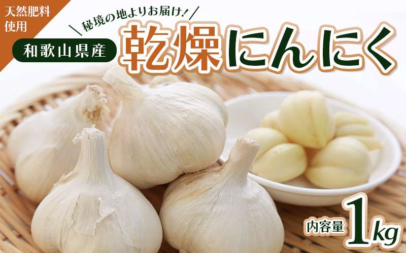 秘境の地からお届けする あゆみファームの乾燥にんにく １kg【2025年6月中旬以降順次発送】/ にんにく ニンニク 訳あり 予約受付 ガーリック 和歌山【aym007】