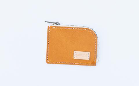 【ハンドメイド】鹿革で作ったシンプルデザインのL字ミニウォレット ハンドメイド 手作り かばん カバン【yco003】