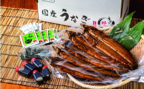 国産うなぎ 蒲焼 備長炭 炭火焼き 紀州職人焼 手焼き 大サイズ５枚(合計約750g)薬味付【北山グルメ市場】【miw105】