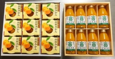 丸ごとみかんが３個入った！田村みかんフルーツまるごとゼリー９個＆みかん果汁100％ジュースセット８本【uot104】