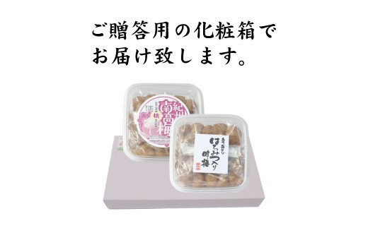 【贈答用】紀州南高梅 食べ比べセット 500g×2　（はちみつ・しそ風味）【inm900-1B】
